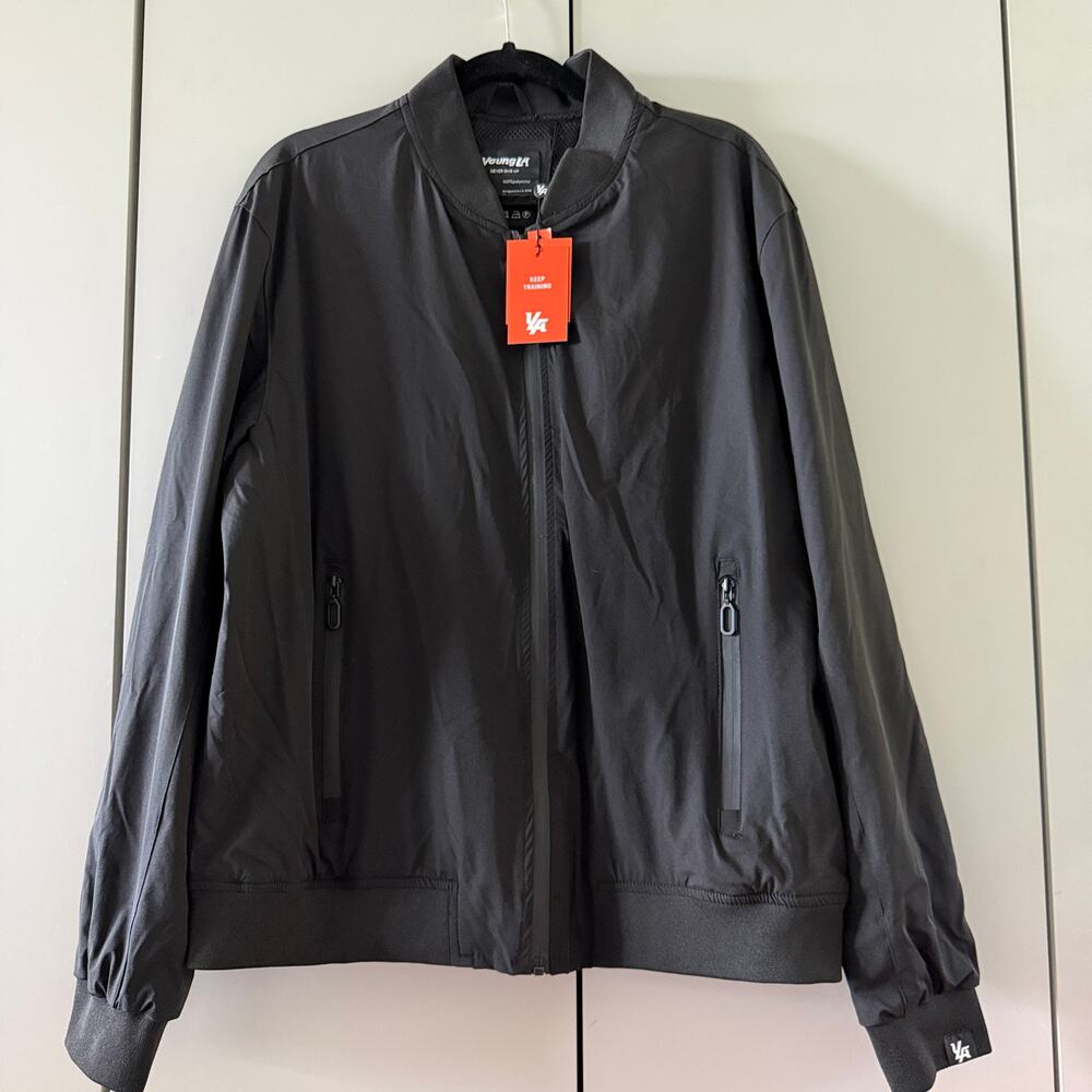 Men's YoungLA Bomber Jacket/MeshLiner, XL, NWT, Black
